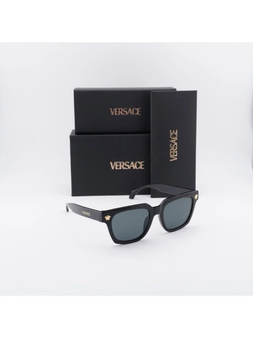 Versace VE4510U GB1/87 Square Sunglasses – Black / Dark Grey